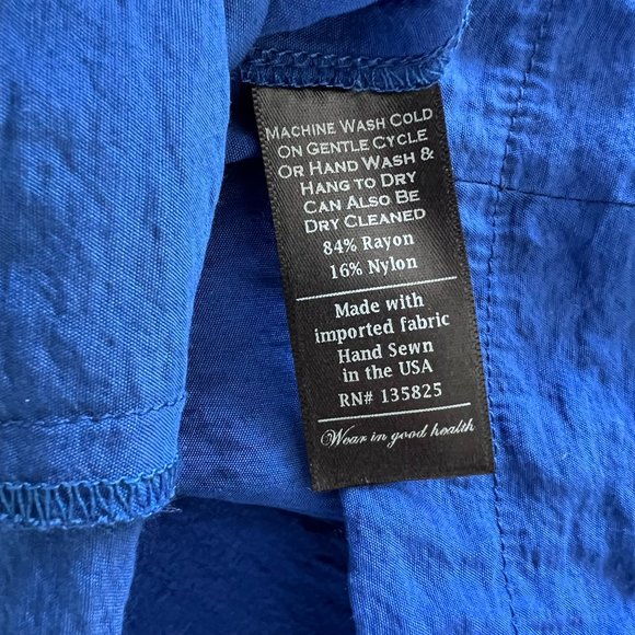 No. 6 Store Blue Double Ruffle Sleeve Button Down Blouse No 6 - Picture 5 of 5